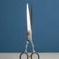 Ciseaux de barbier acier et vis dorée